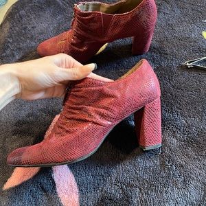 Aerosoles Fortunate Womens Ankle Booties red size 9.5